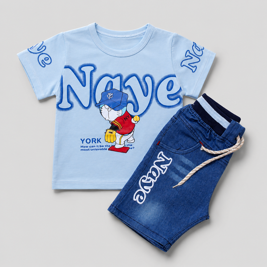 Naye Cartoon Denim Summer Outfit Set