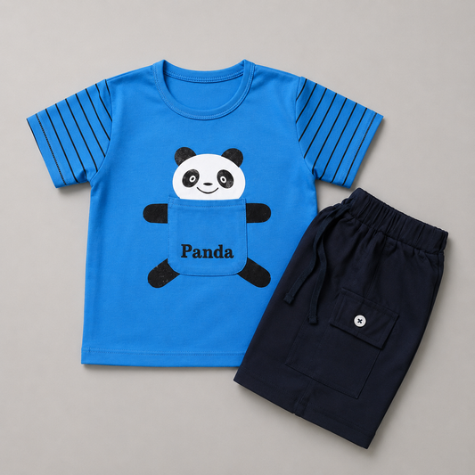 Cute Panda Boys Casual Summer Set