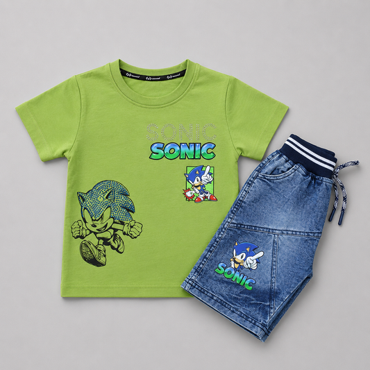 Sonic Boys T-Shirt & Denim Shorts Summer Set