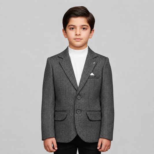 Boys Textured Smart Casual Blazer GE7765