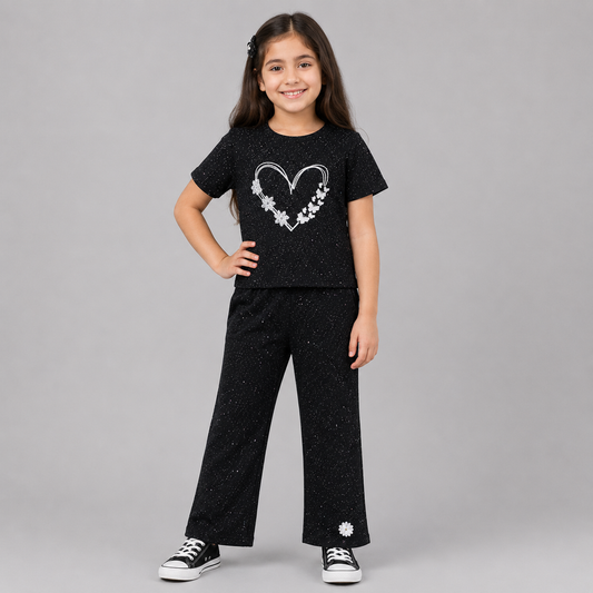 Elegant Blush Girls Summer Co-Ord Set
