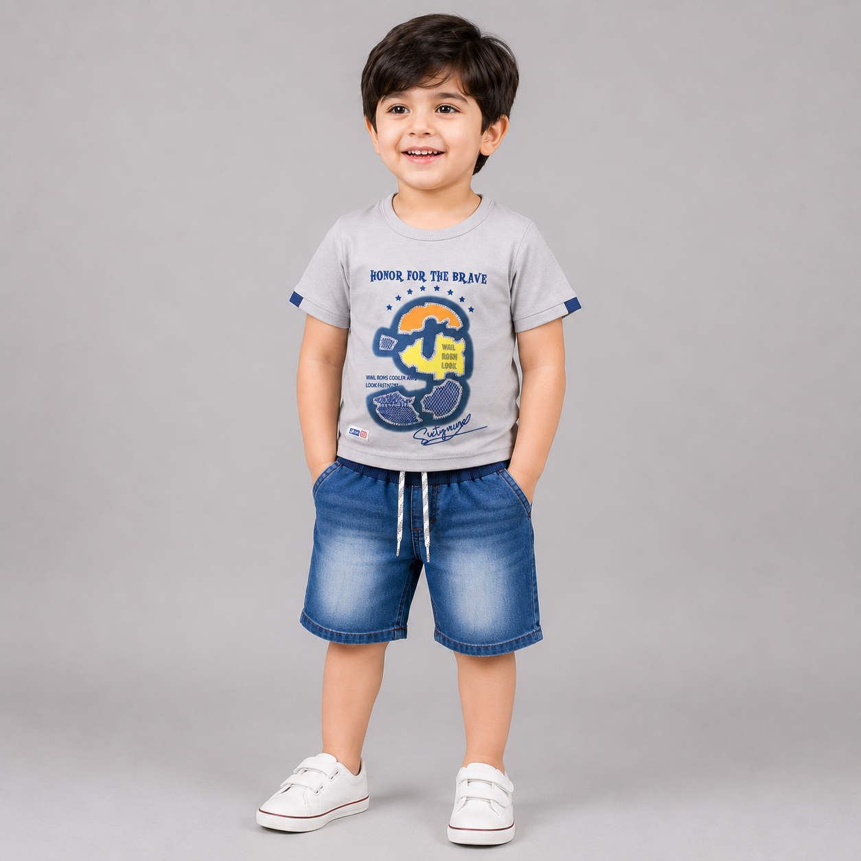 G-Signature Graphic Boys Denim Co-Ord Set