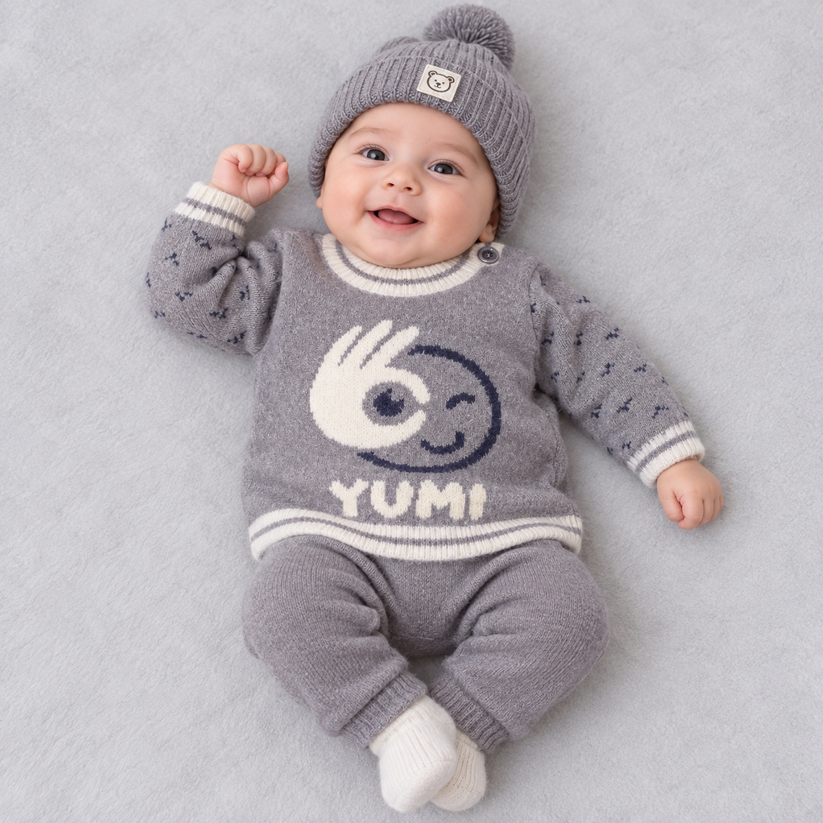 Yumi Graphic Knitted Baby Winter 2-Piece Set