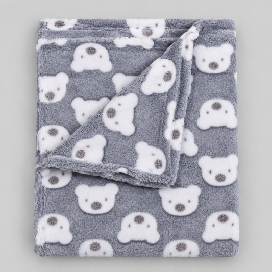 Soft Bear Print Baby Winter Shawl