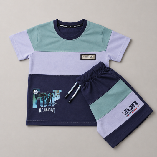 Premium Boys Color Block Summer Co-Ord Set