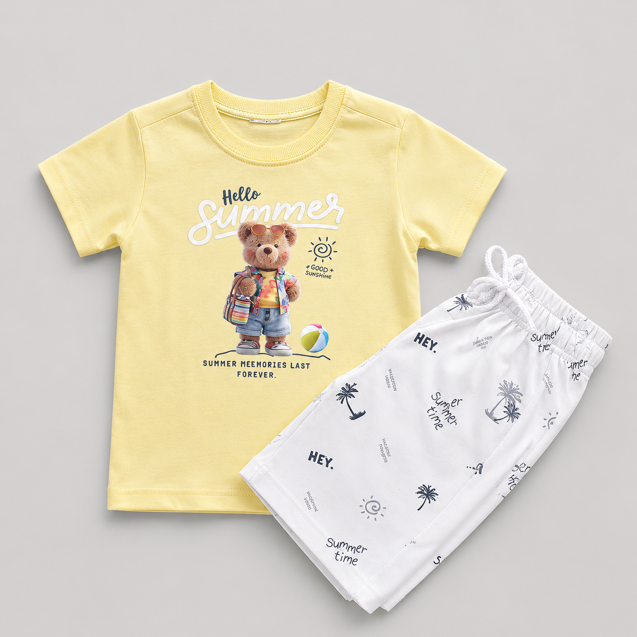 Hello Summer Bear Boys Co-Ord Set