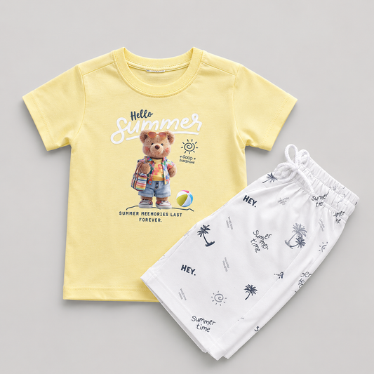 Hello Summer Bear Boys Co-Ord Set