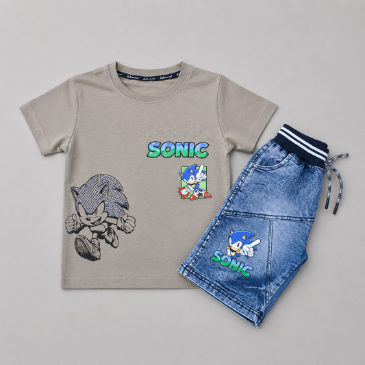 Sonic Boys T-Shirt & Denim Shorts Summer Set