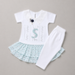 Sweet Lace Collar Girls Frill Co-Ord Set
