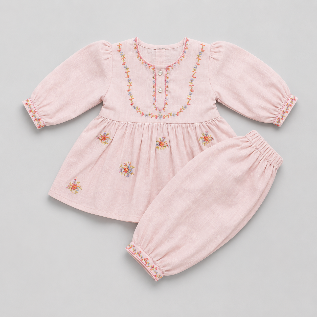 Elegant Embroidered Girls Eastern Co-Ord Set