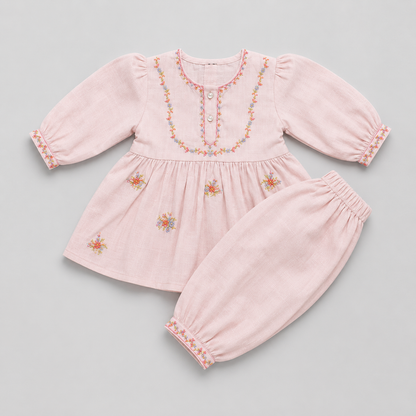 Elegant Embroidered Girls Eastern Co-Ord Set