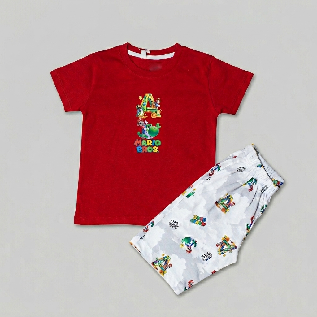 Mario Bros Boys Summer Night Suit