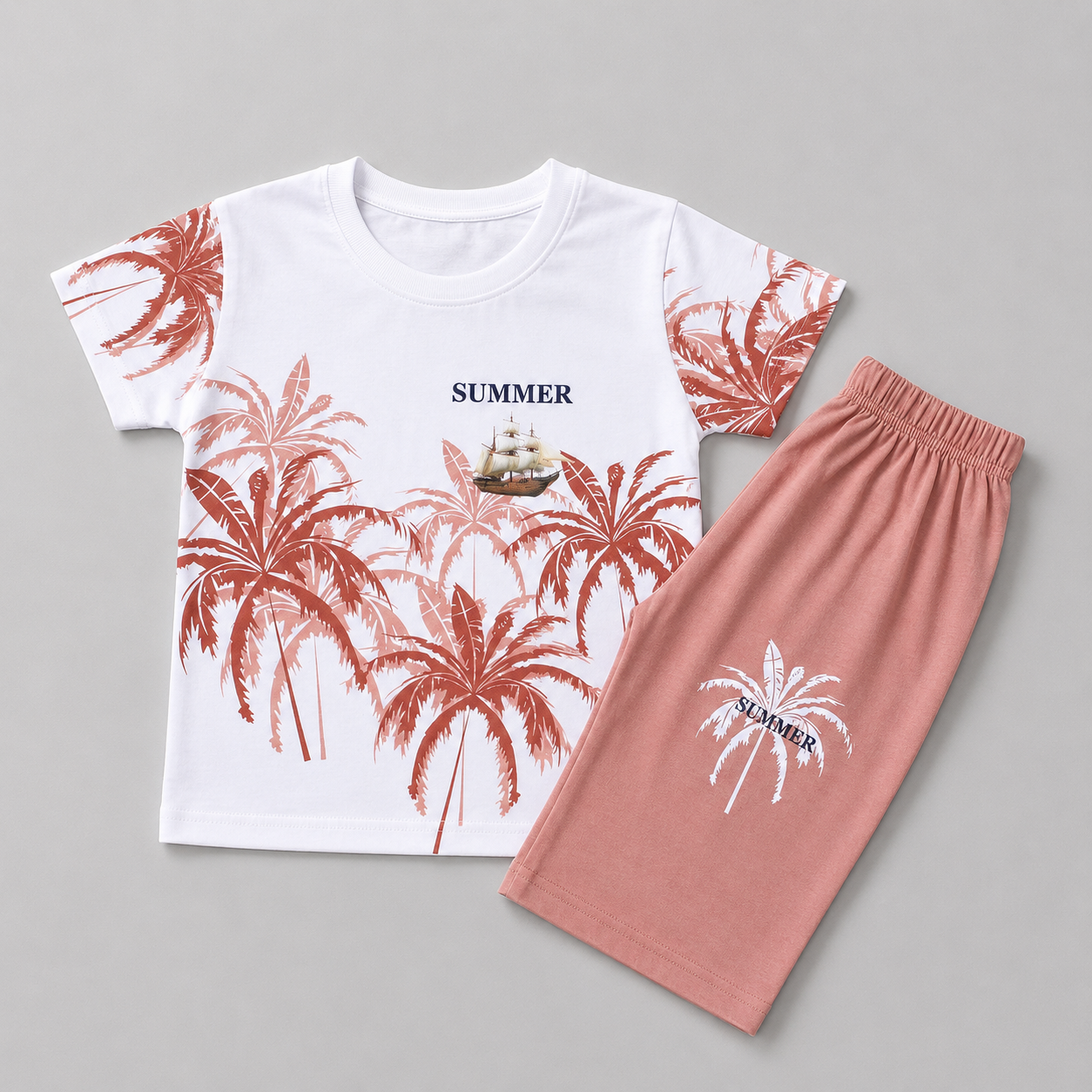 Tropical Summer Palm Tree Capri Set