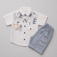 Smart Striped Boys Shirt & Shorts Co-Ord Set