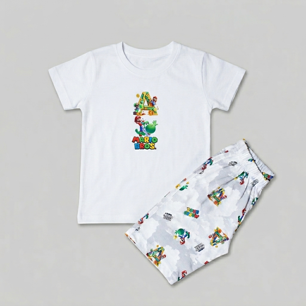 Mario Bros Boys Summer Night Suit