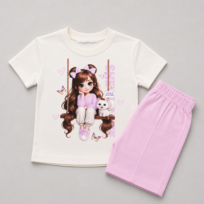 Cute Sunshine Girl Casual Co-Ord Set