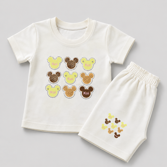 Adorable Cartoon Printed Kids Co-Ord Set