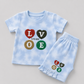 Cute LOVE Printed Girls Co-Ord Set