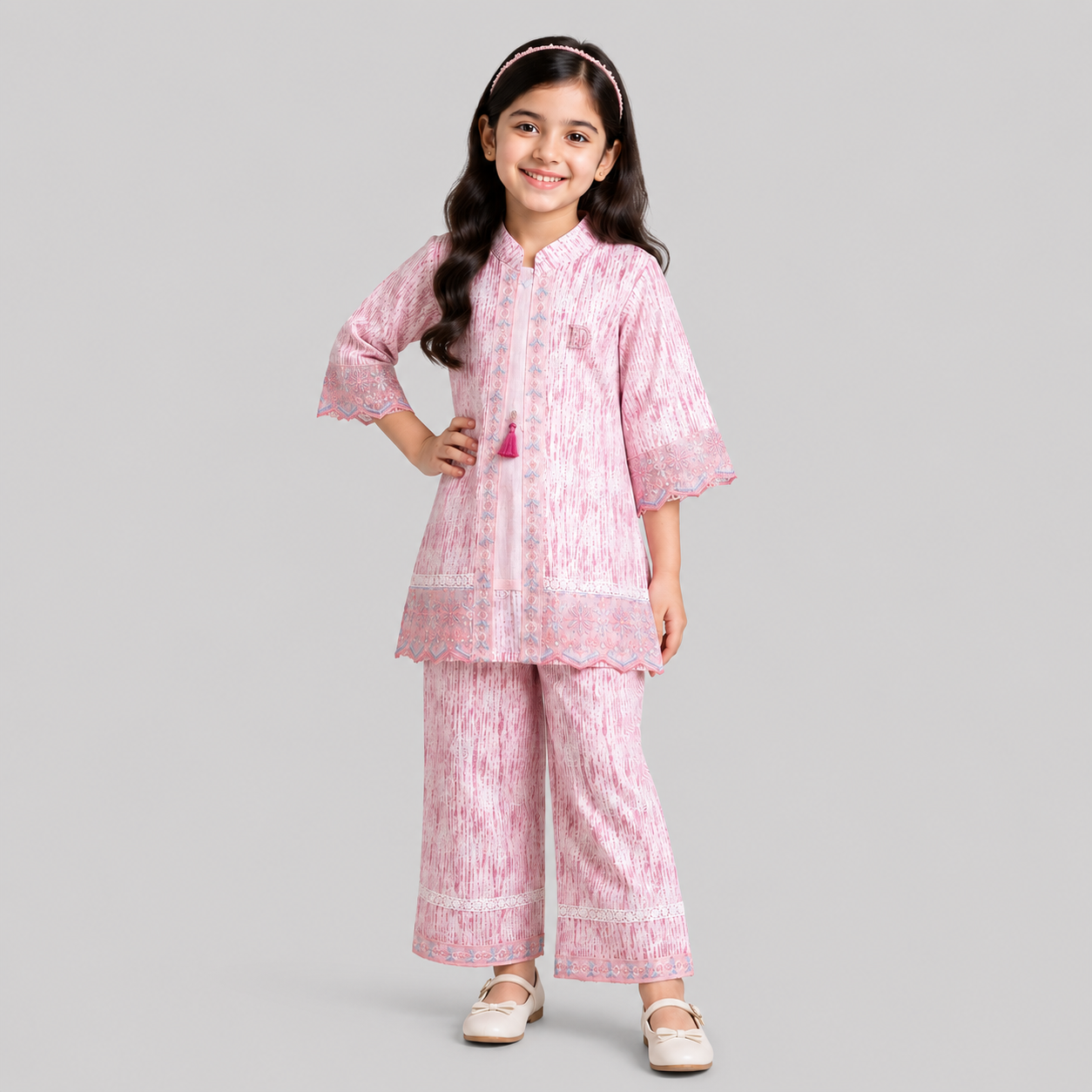 Elegant Embroidered Girls Eastern Set