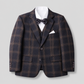 Classic Plaid Boys Formal Five-Piece Suit GE7784