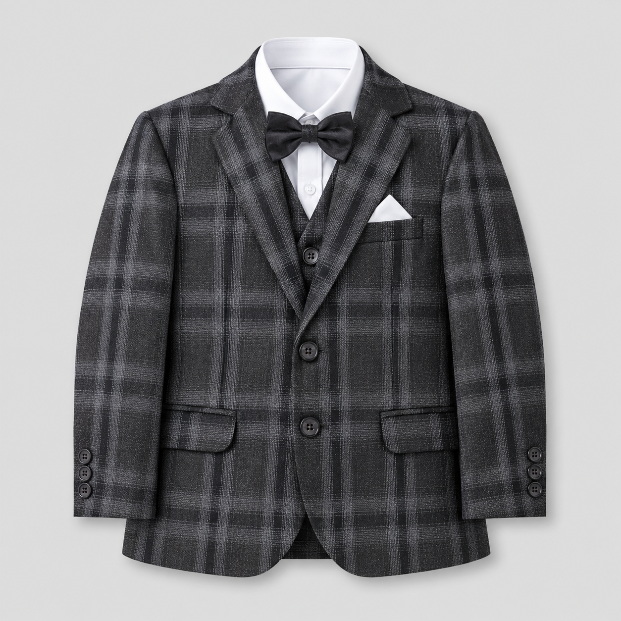 Classic Plaid Boys Formal Five-Piece Suit GE7784