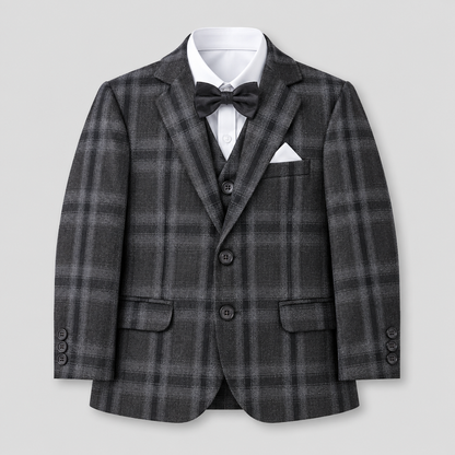 Classic Plaid Boys Formal Five-Piece Suit GE7784