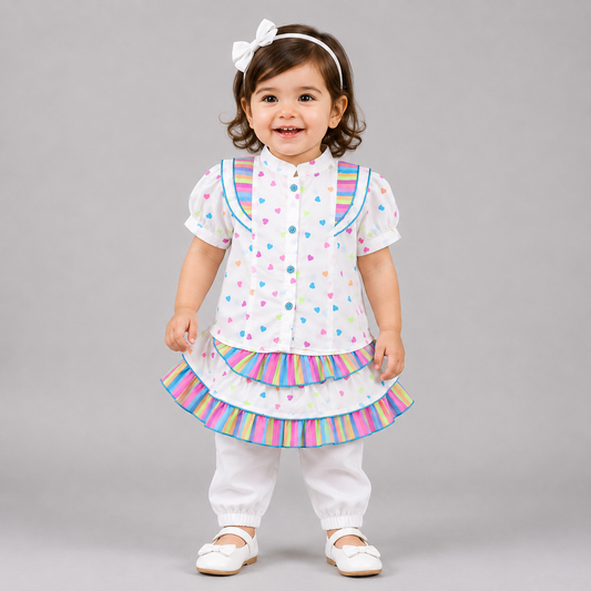 Rainbow Hearts Girls Party Co-Ord Set
