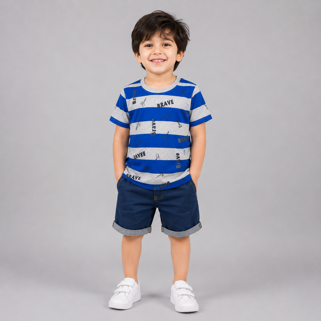 Brave Striped Boys Casual T-Shirt
