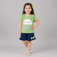 Summer Cloud Ruffle Girls Capri Set