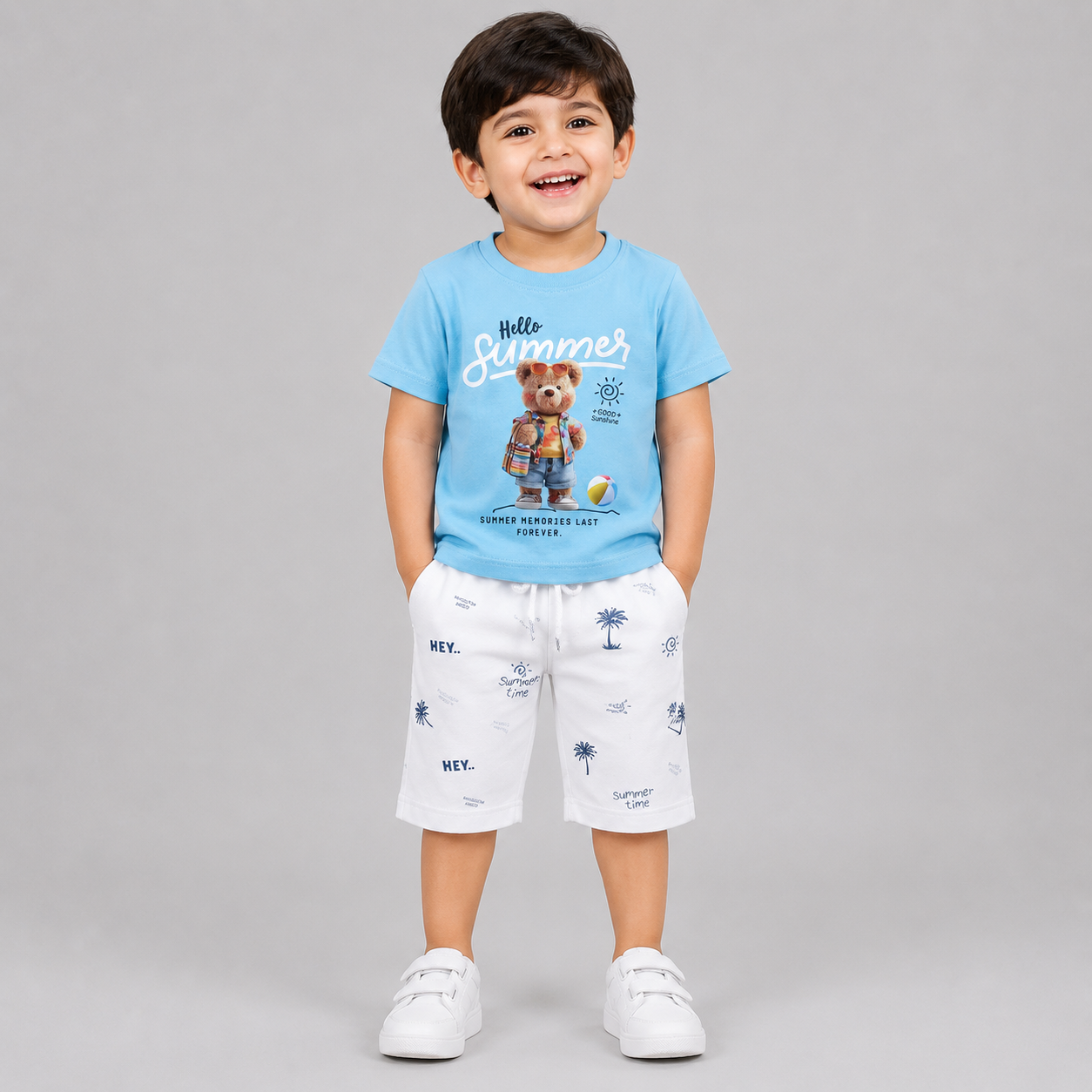 Hello Summer Bear Boys Co-Ord Set