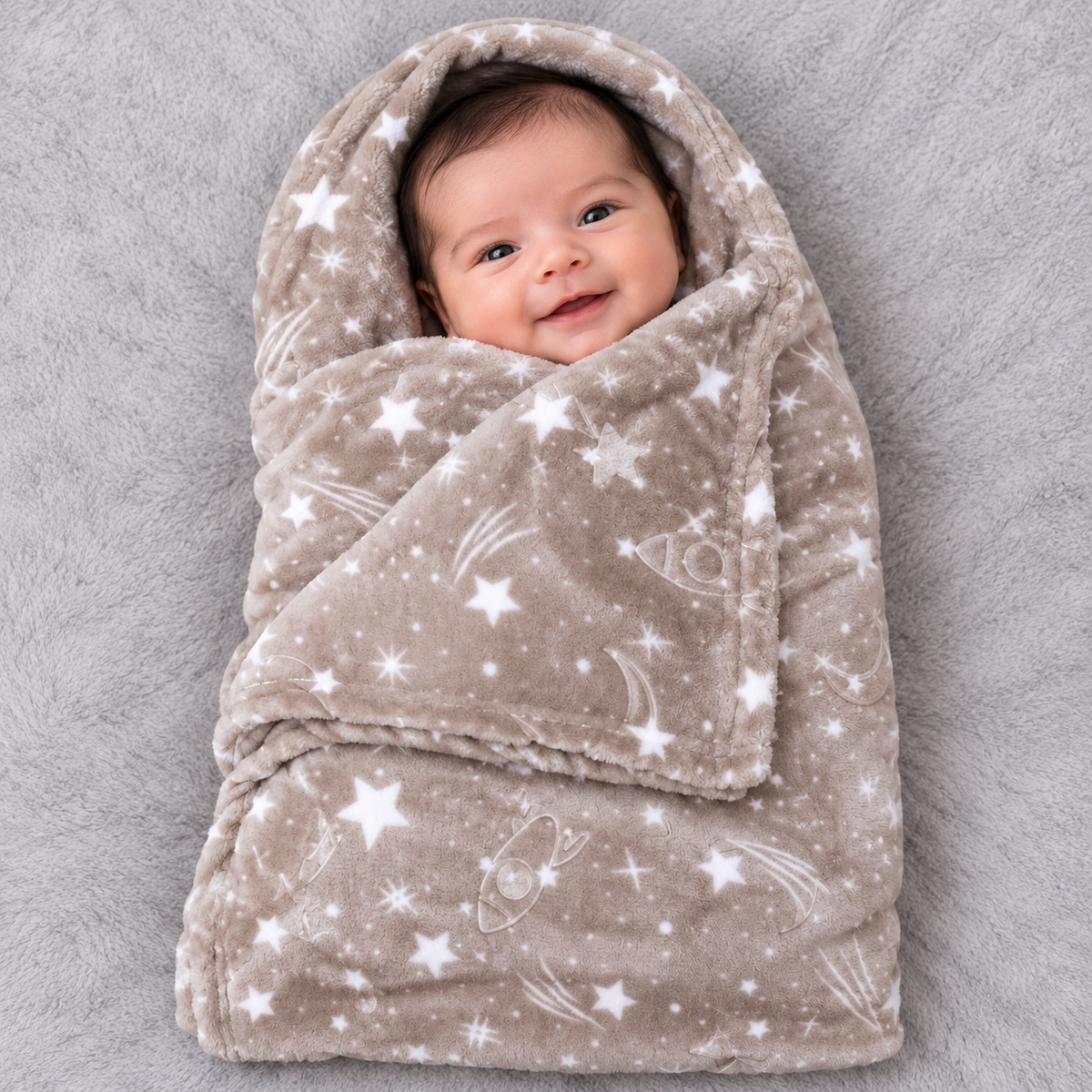 Soft Space Print Baby Winter Shawl