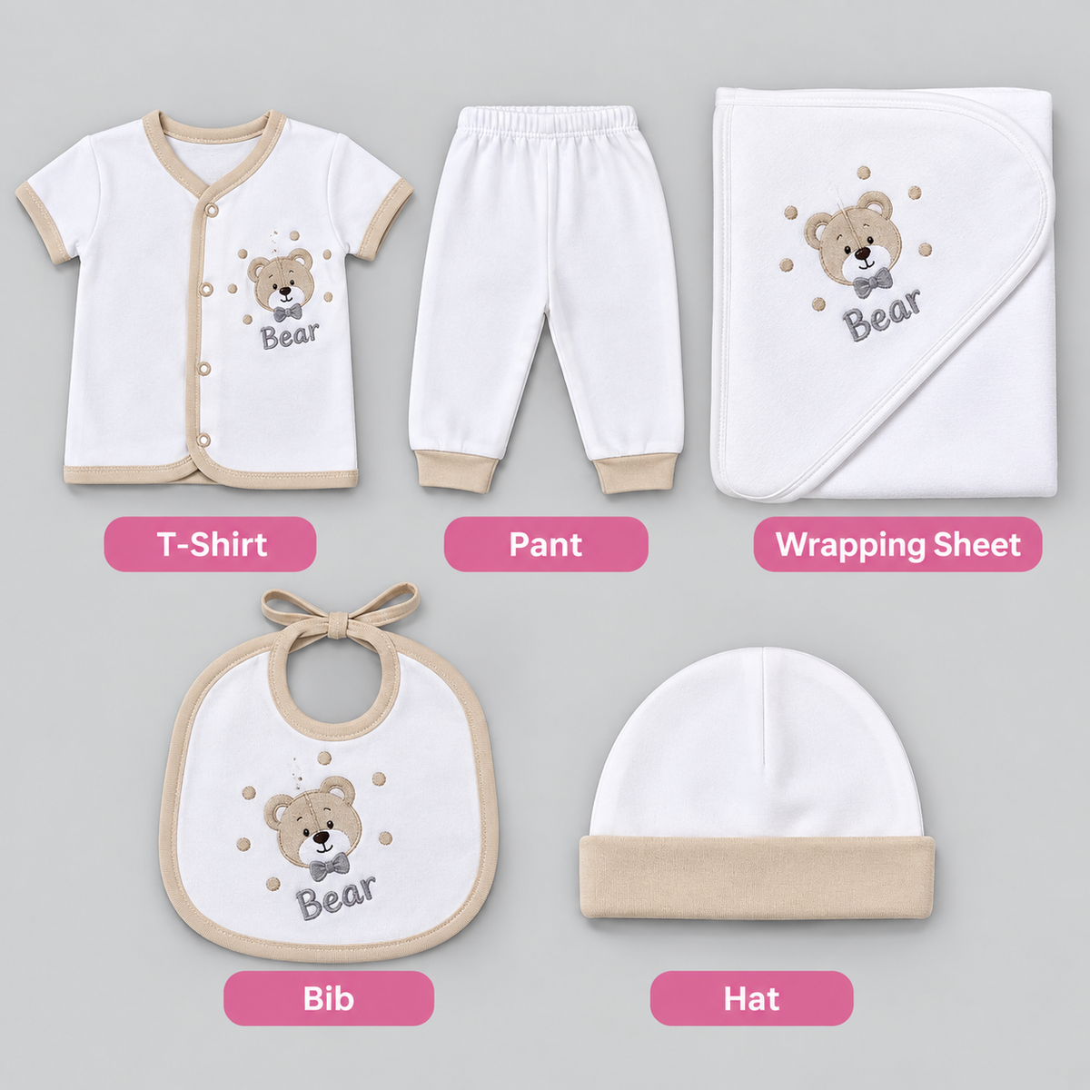 Premium 5-Piece Newborn Baby Starter Set