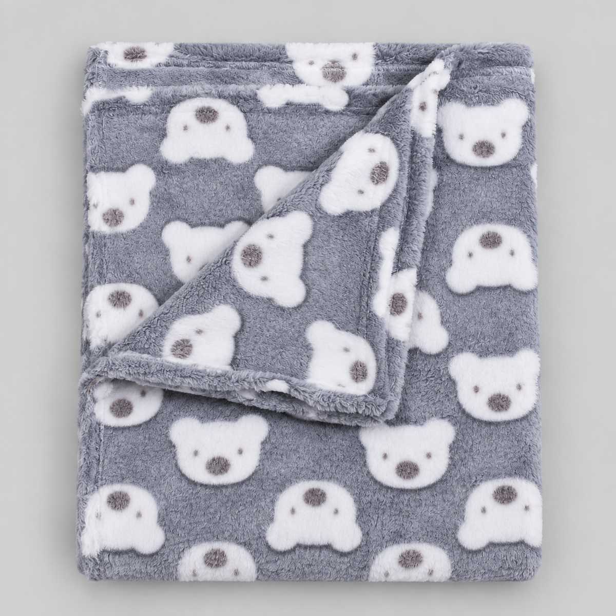 Soft Bear Print Baby Winter Shawl