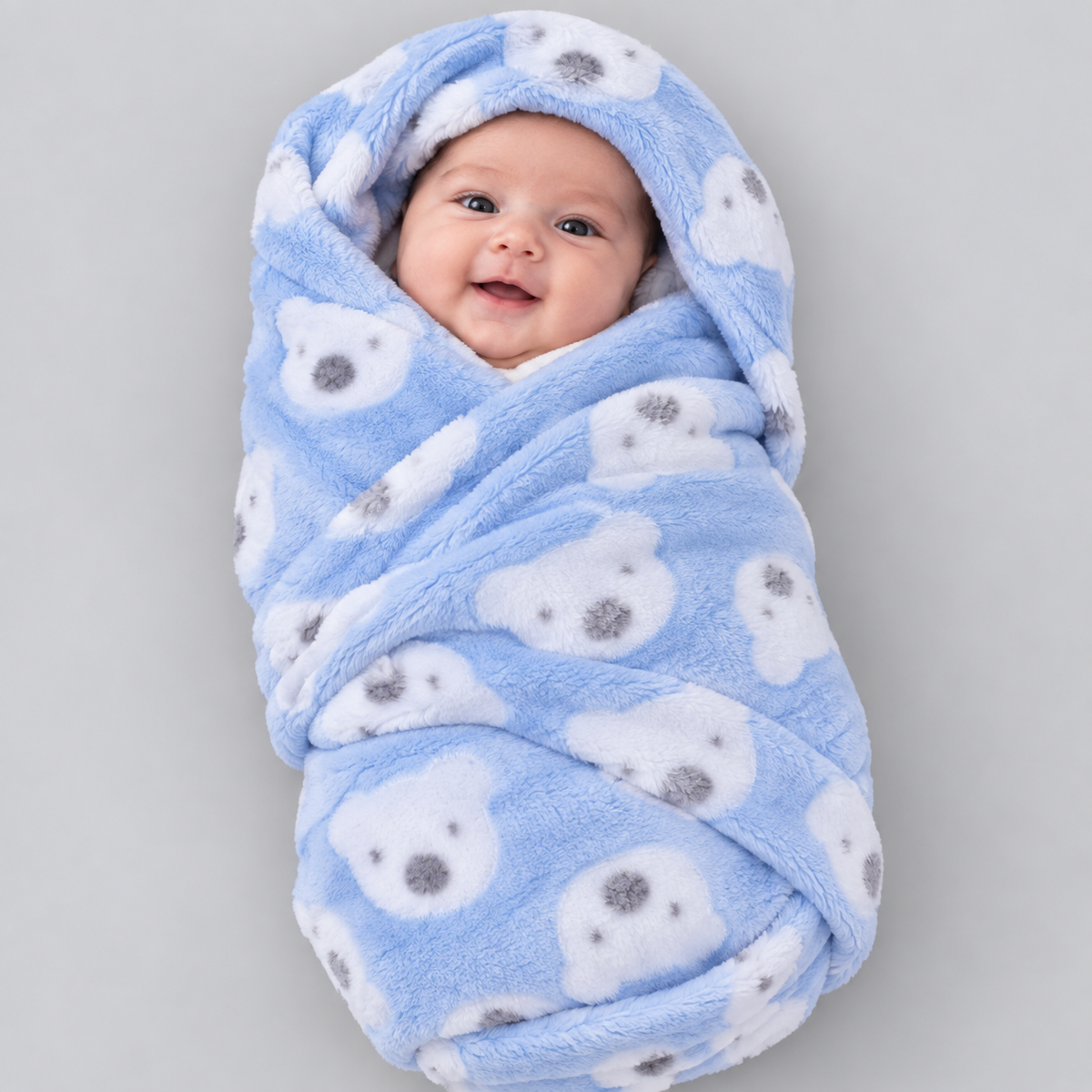 Soft Bear Print Baby Winter Shawl