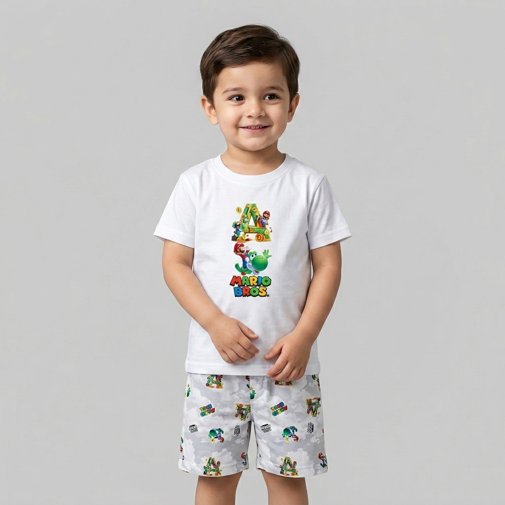 Mario Bros Boys Summer Night Suit